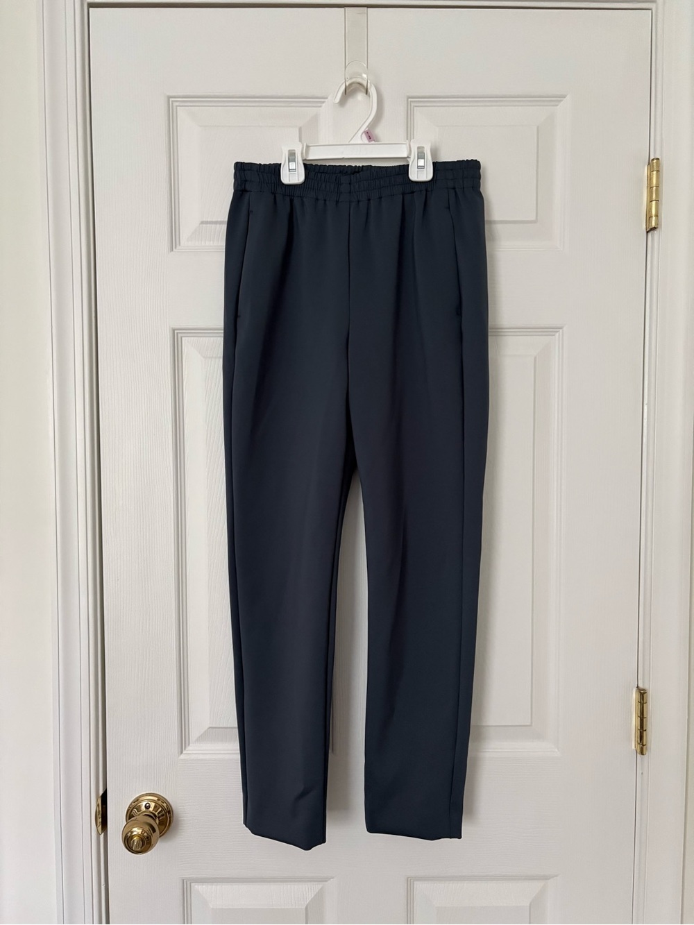 Grayish Blue Theory Tech Knit Tapered Pant